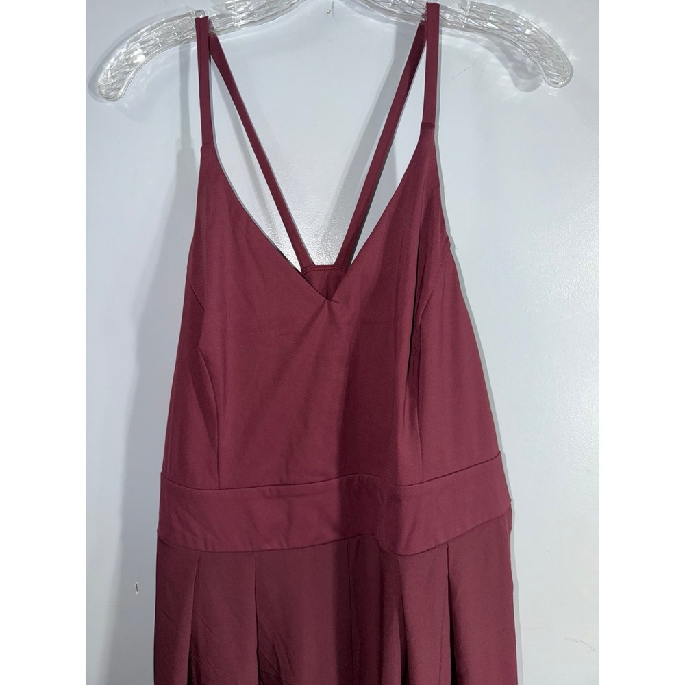 Halara Breezeful NEW one piece maroon long wide leg jumpsuit size 1x plus - Picture 4 of 11